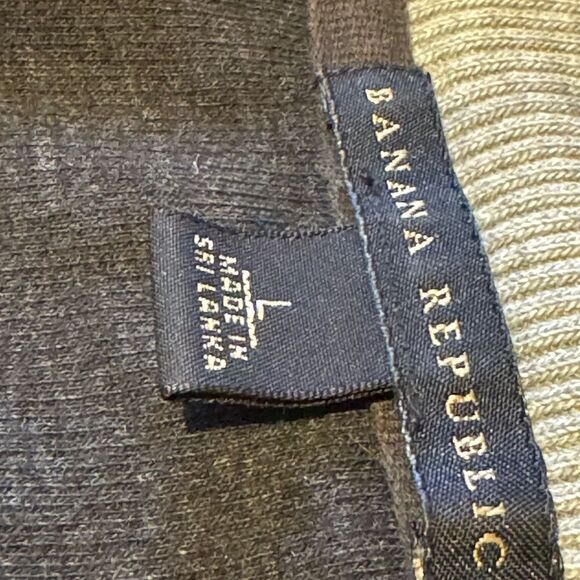 BANANA REPUBLIC Men's LARGE Gray 1/4 zipper Sweater business casual - Picture 5 of 8